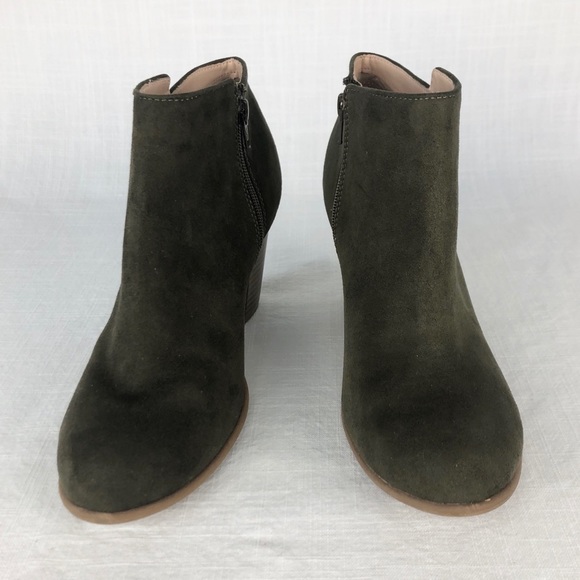 Old Navy | Olive Suede Ankle Bootie Sz 10 - Picture 2 of 8